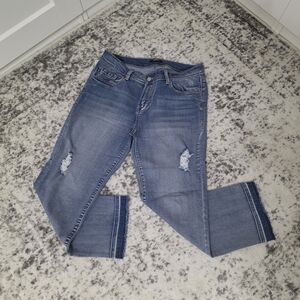 Kensie Denim Blue Straight Leg Capri Jeans